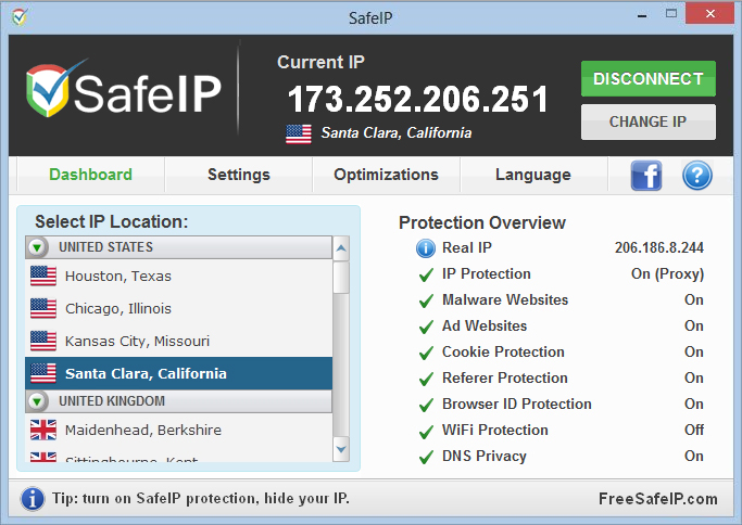 Click to view SafeIP 2.0.0.2496 screenshot